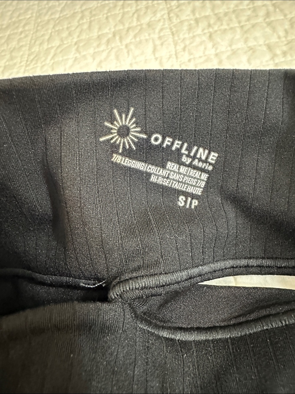 OFFLINE Aerie Small Cross Over Cut Out Waist Black Legging Strappy Waist Yoga - Picture 4 of 5